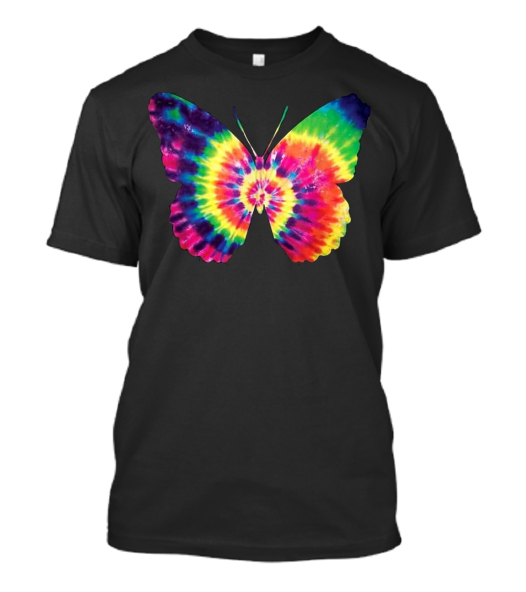 Rainbow Tie Dye Butterfly Neon Colorful Psychedelic Tye Die T-Shirt