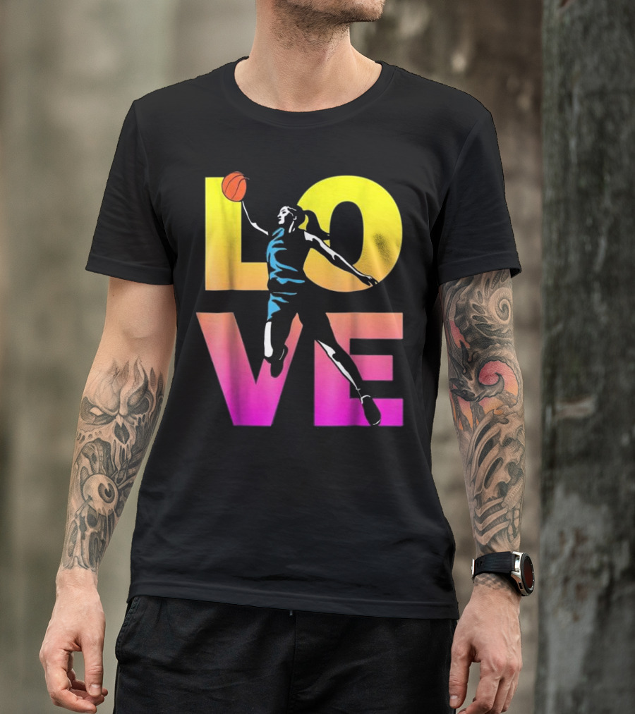 Basketball LOVE Teen Girls Player Dunking T-Shirt