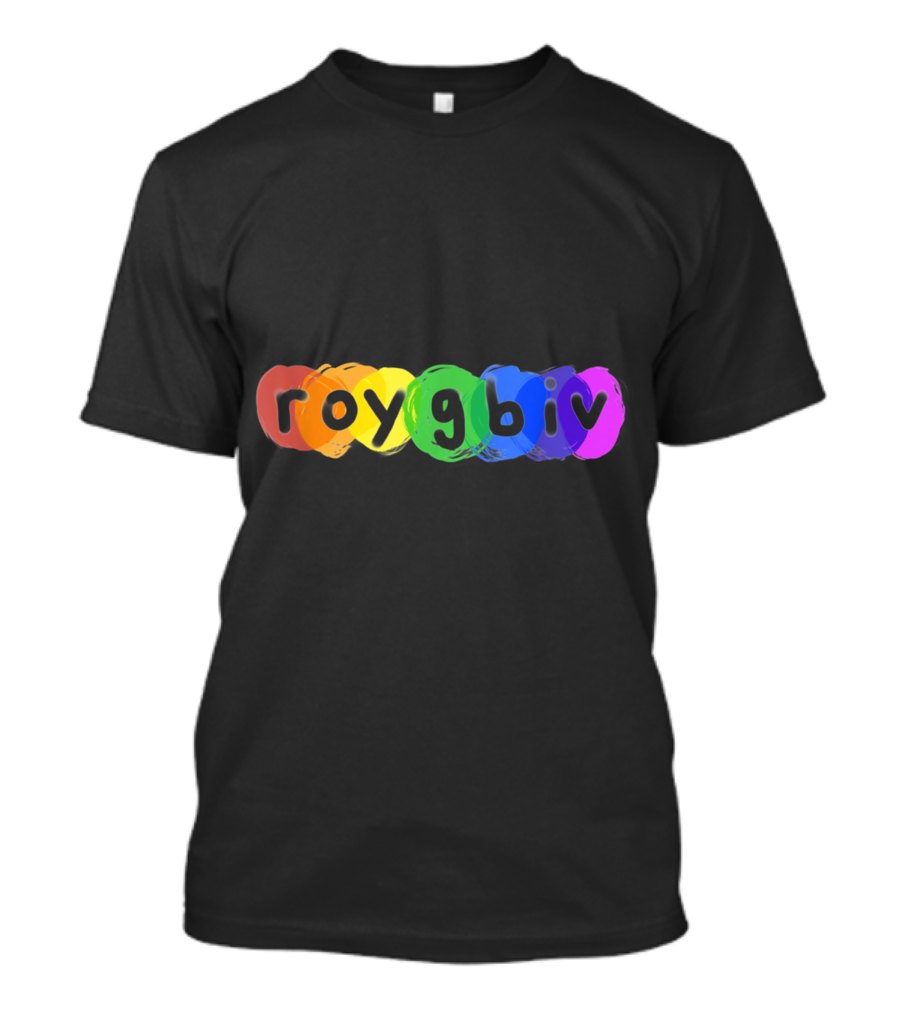 ROYGBIV Color Splash Paint Text T-Shirt
