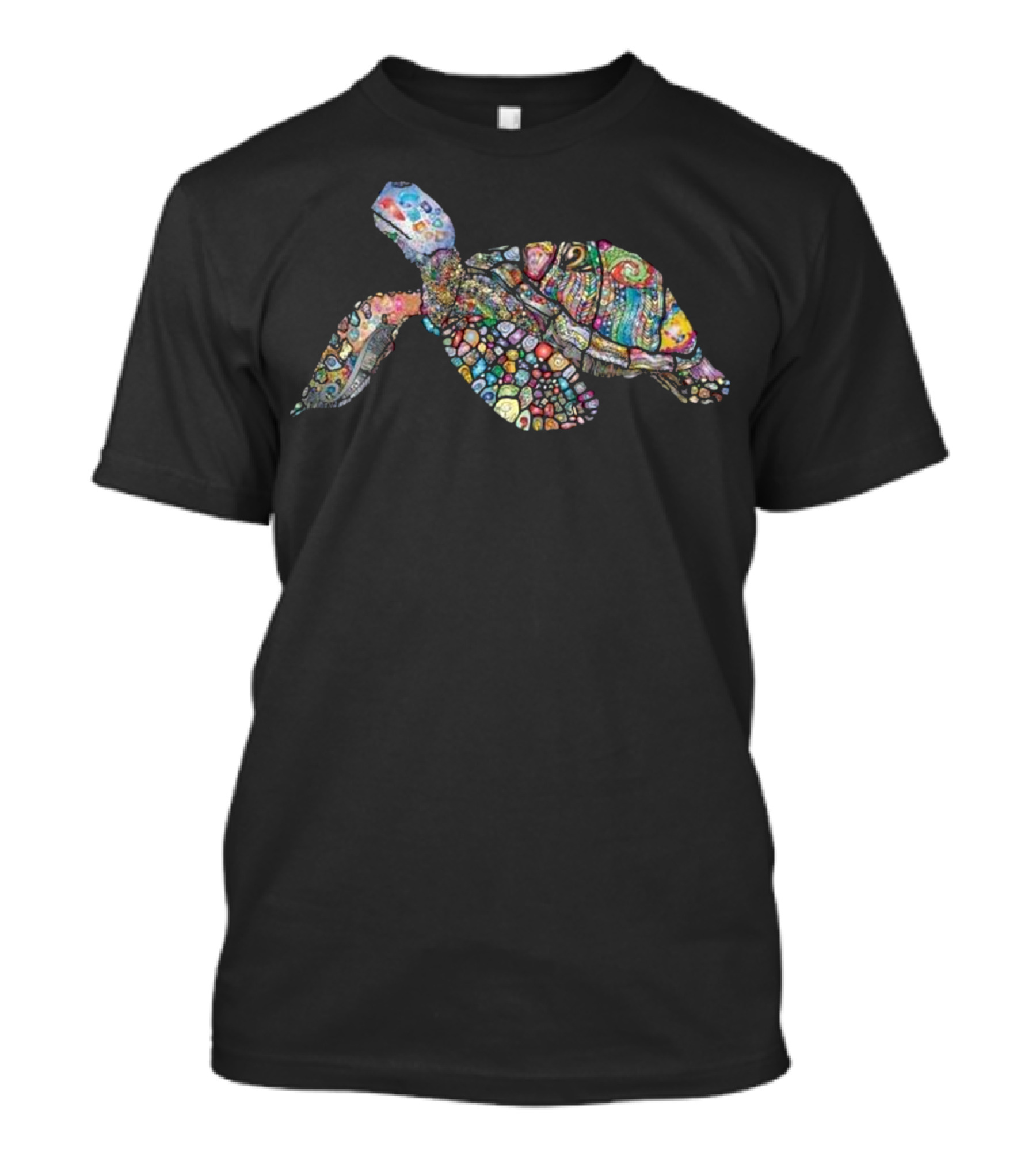 Mosaic Sea Turtle Shell Colorful Design For Turtle Lovers T-Shirt