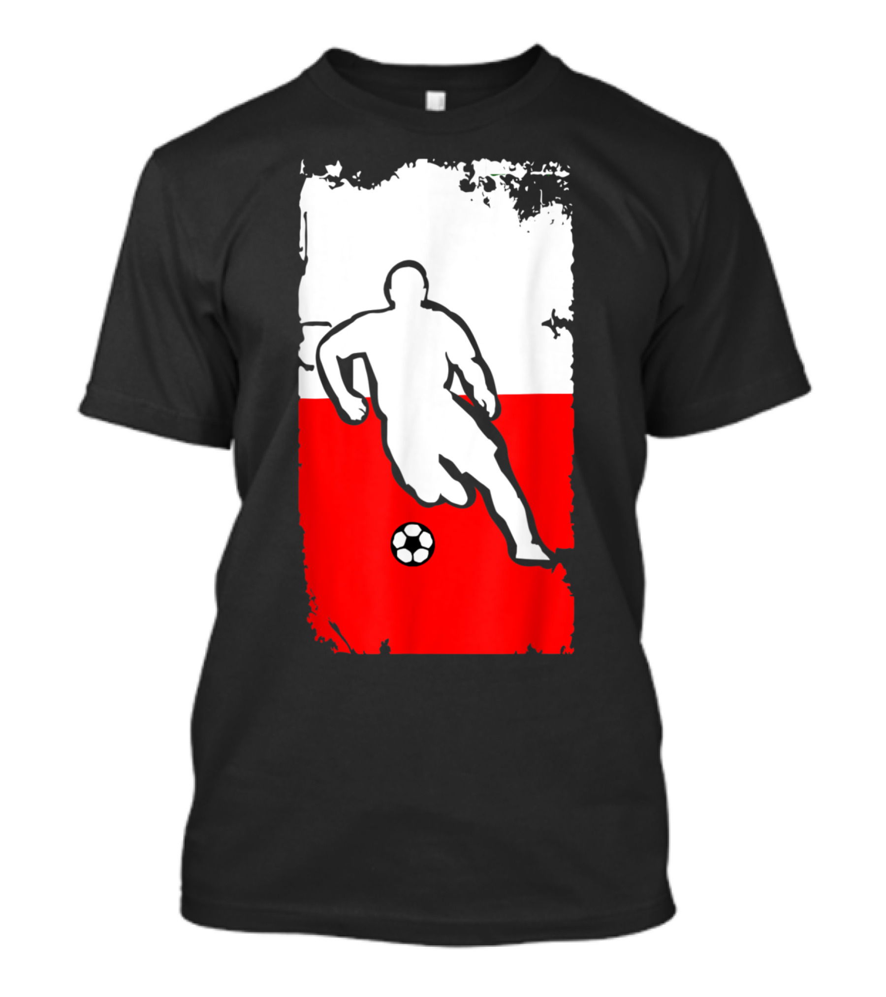 Poland Soccer Jersey Polish Flag Design With Soccer Player T-Shirt