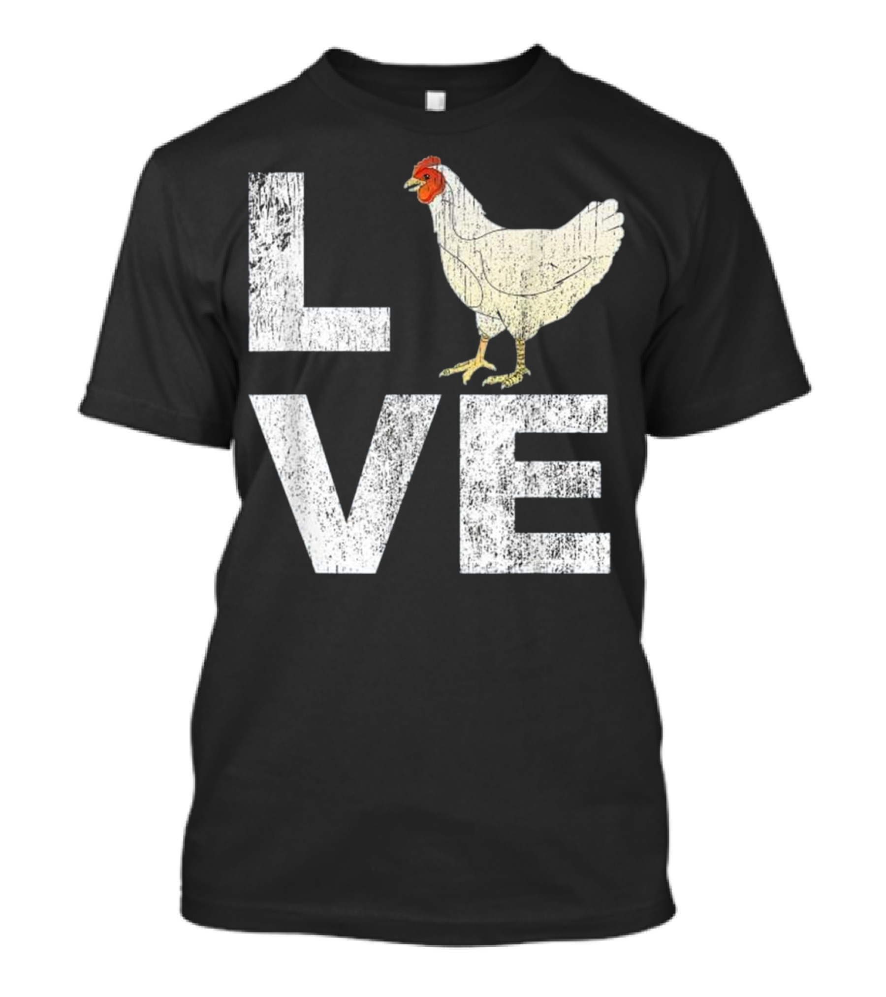 LOVE Chickens Lover Distressed Graph Style With Chicken T-Shirt