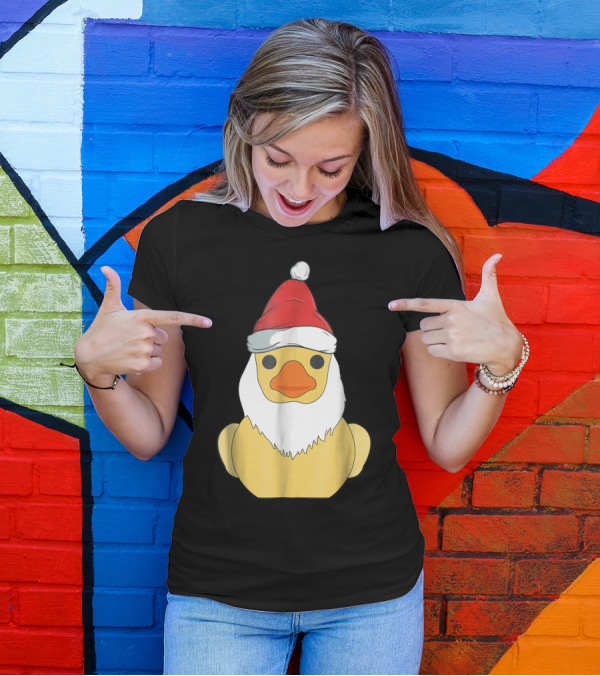 Rubber Duck Santa Claus Christmas Novelty Festive Holiday T-Shirt
