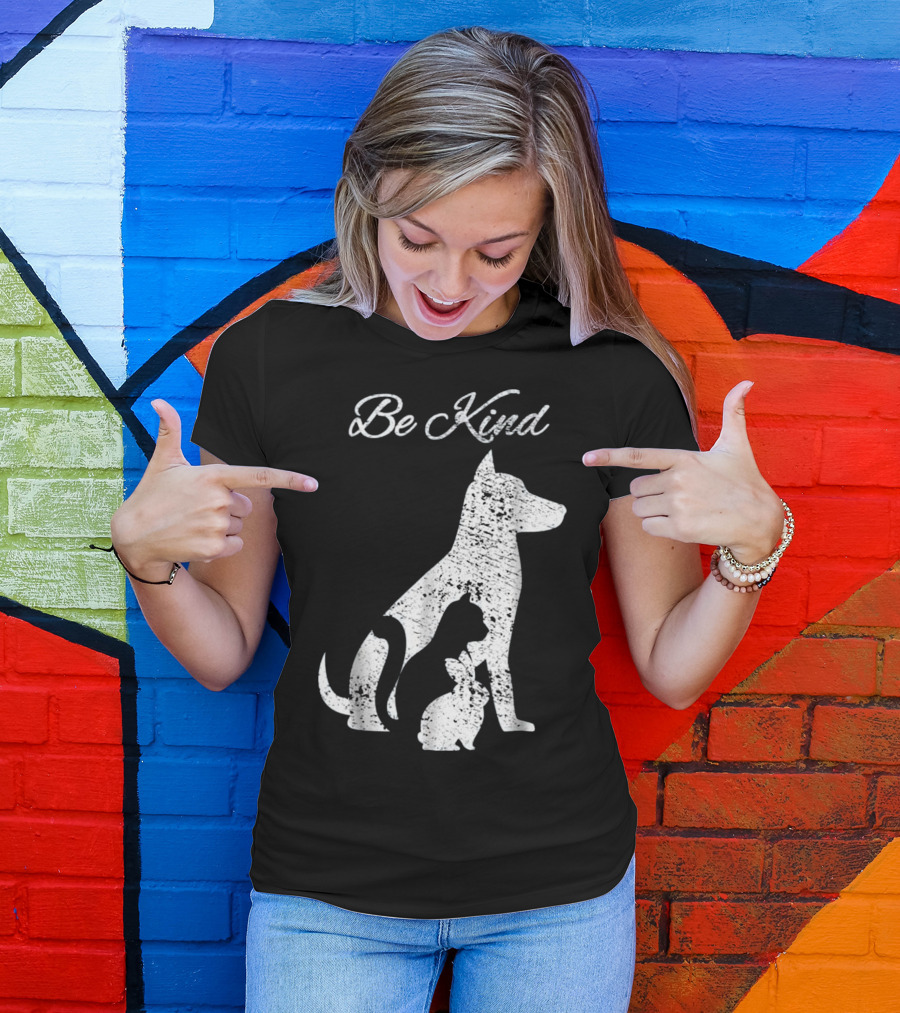 Be Kind To Animals: Love Pet Cat Dog Rabbit T-Shirt