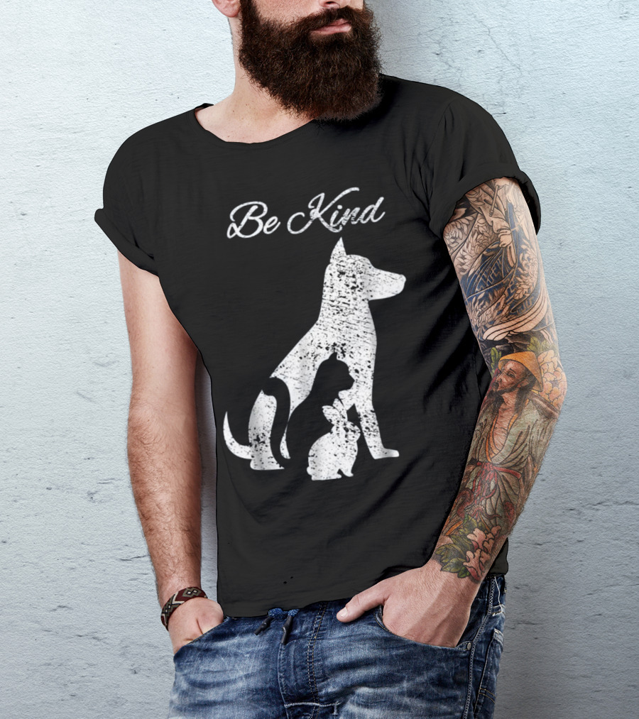 Be Kind To Animals: Love Pet Cat Dog Rabbit T-Shirt