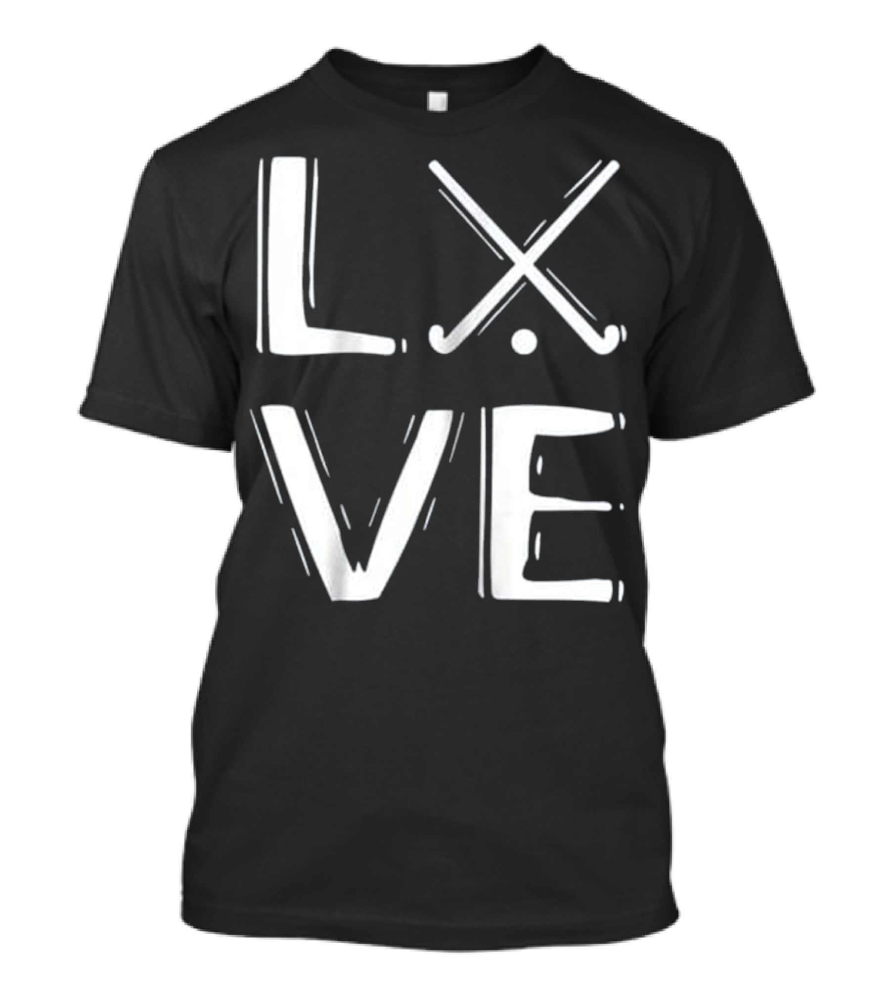 LXVE Field Hockey Passion With Crossed Sticks T-Shirt