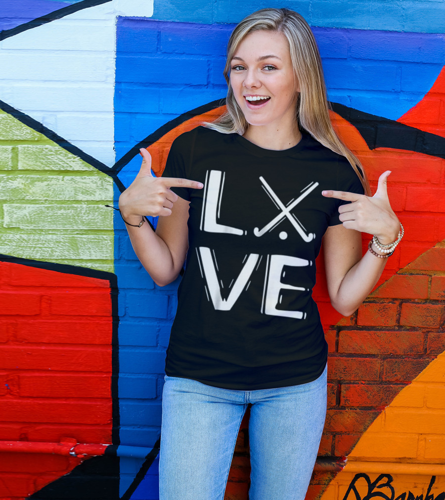 LXVE Field Hockey Passion With Crossed Sticks T-Shirt