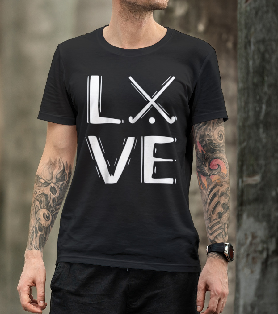 LXVE Field Hockey Passion With Crossed Sticks T-Shirt