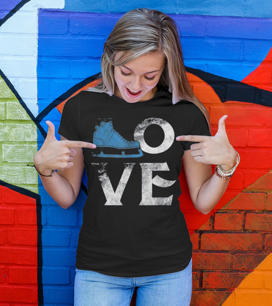 Love Figure Ice Skating Boot Sport T-Shirt