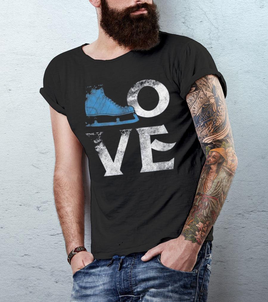 Love Figure Ice Skating Boot Sport T-Shirt