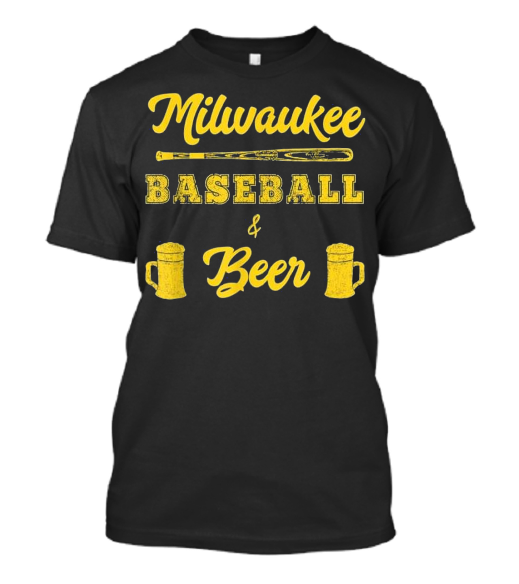 Milwaukee Baseball And Beer Enthusiast Retro Bat Mug T-Shirt