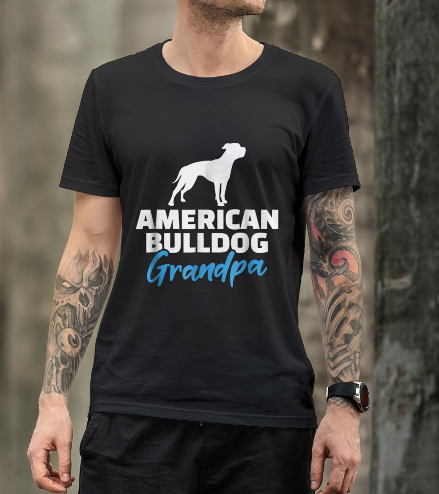 American Bulldog Grandpa Mens T-Shirt