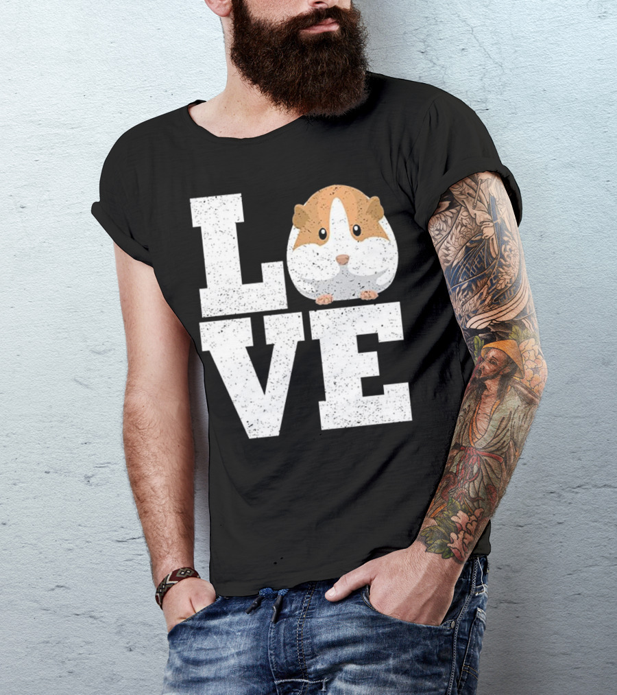 LOVE Guinea Pig Hamsters Lovers Cute Pet Graphics T-Shirt
