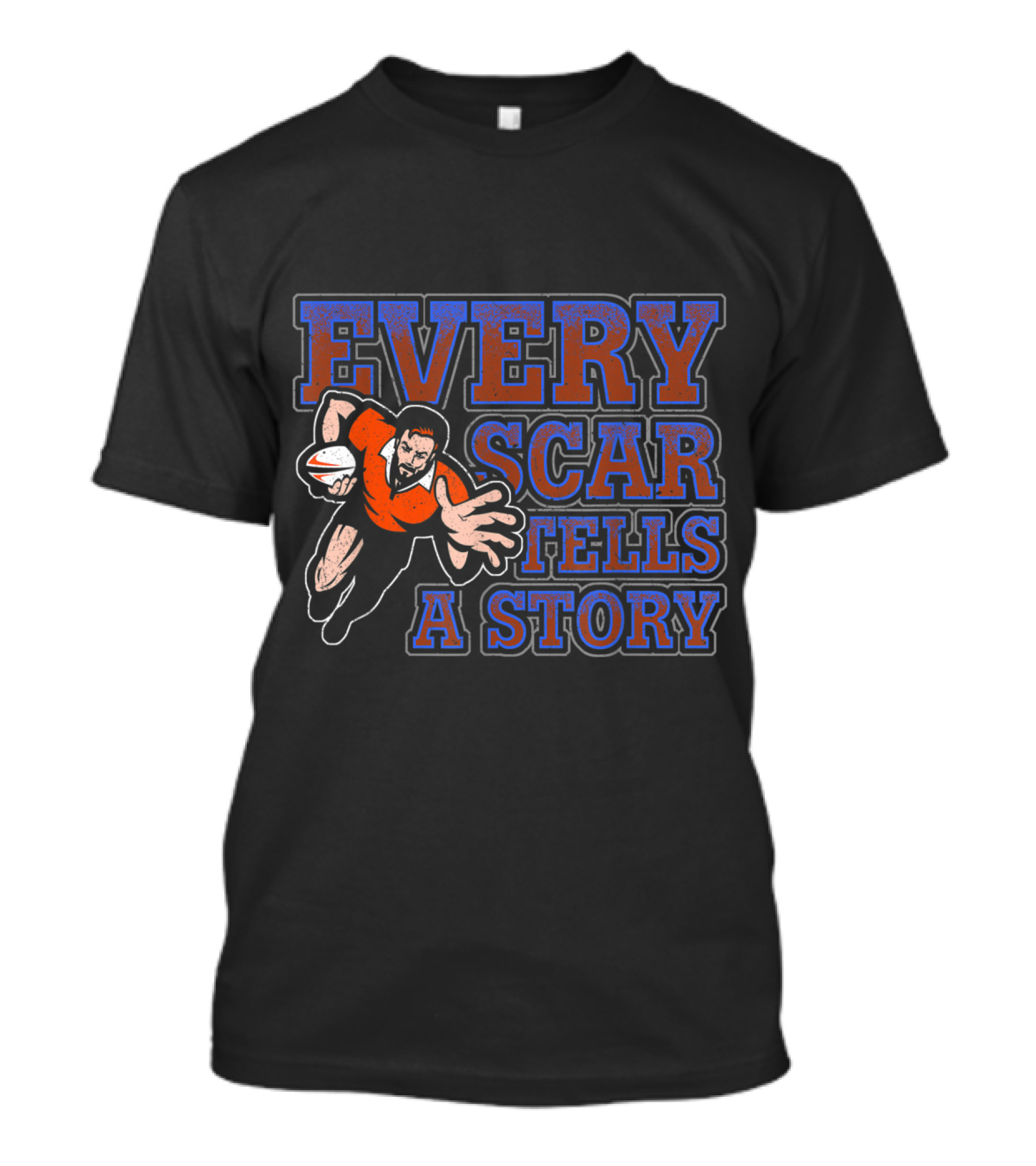 Rugby Every Scar Tells A Story Player Action T-Shirt