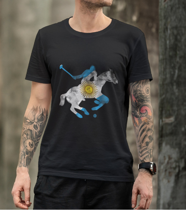 Argentina Flag Polo Horse Vintage Equestrian Riding T-Shirt