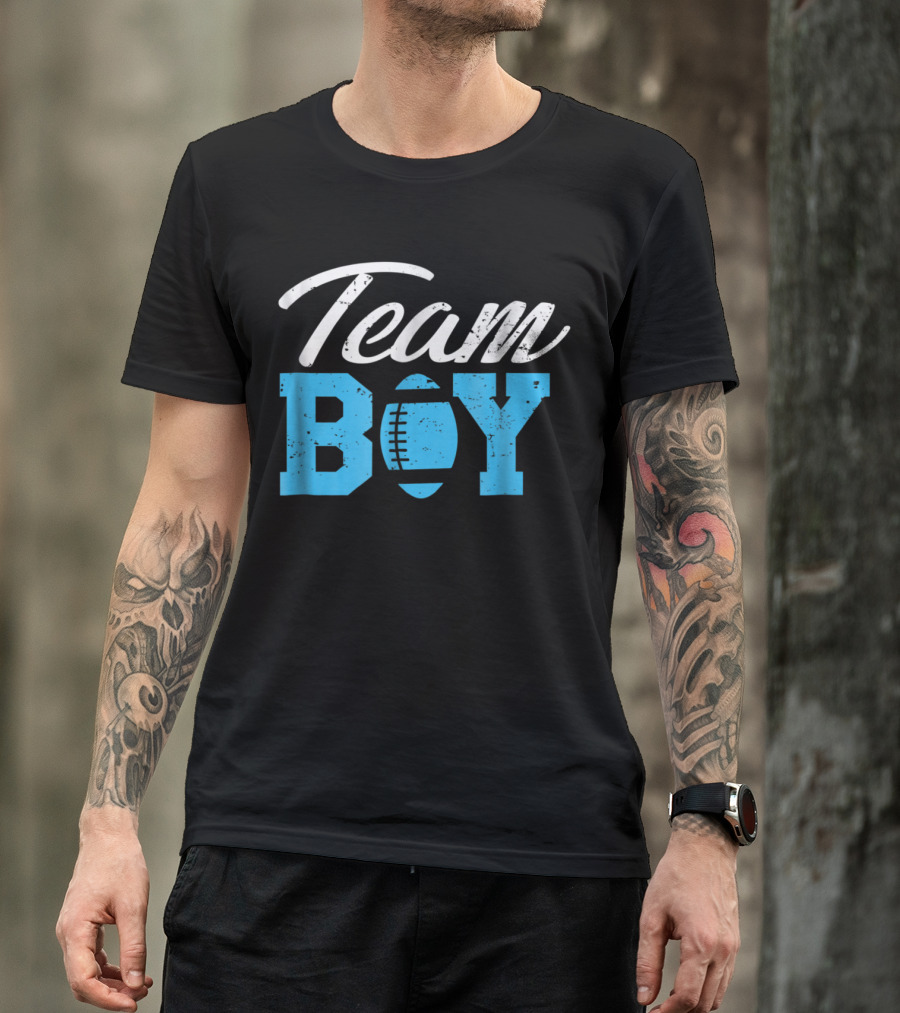 Team Boy Gender Reveal Football T-Shirt