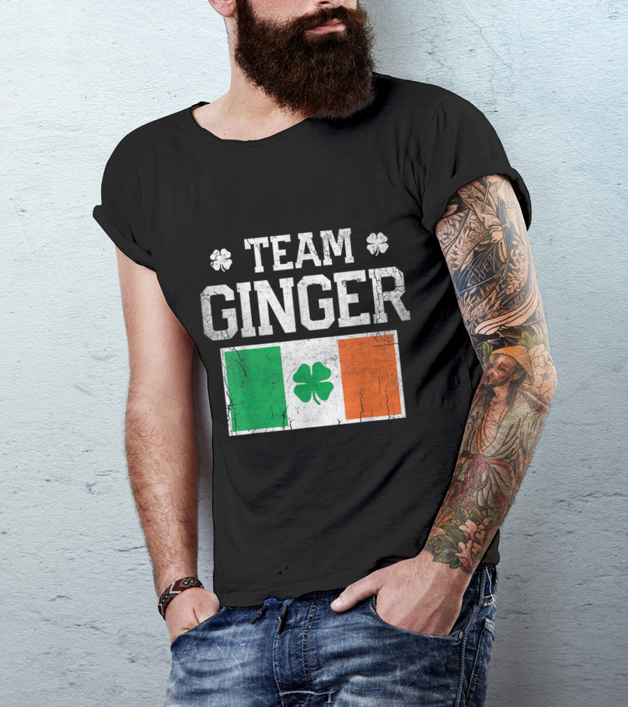 Team Ginger Irish Flag Shamrock T-Shirt