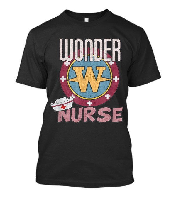Wonder Nurse Hero Emblem With Medical Hat And Cross Motif T-Shirt