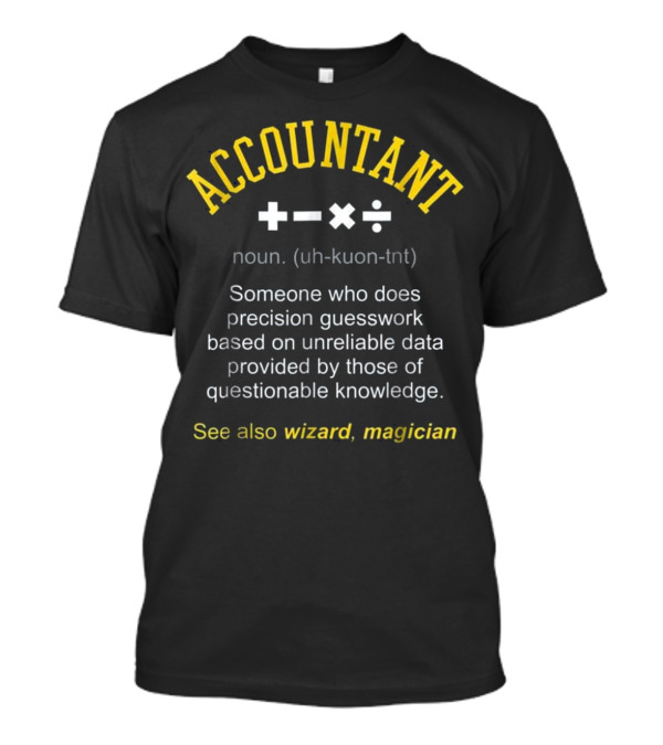 Accountant Precision Guesswork Unreliable Data Wizard Magician T-Shirt