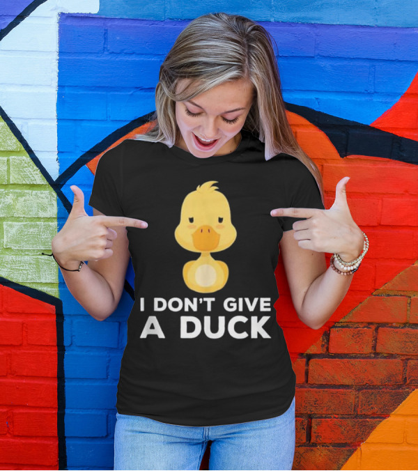 I Don't Give A Duck Cute Yellow Cartoon Humor T-Shirt