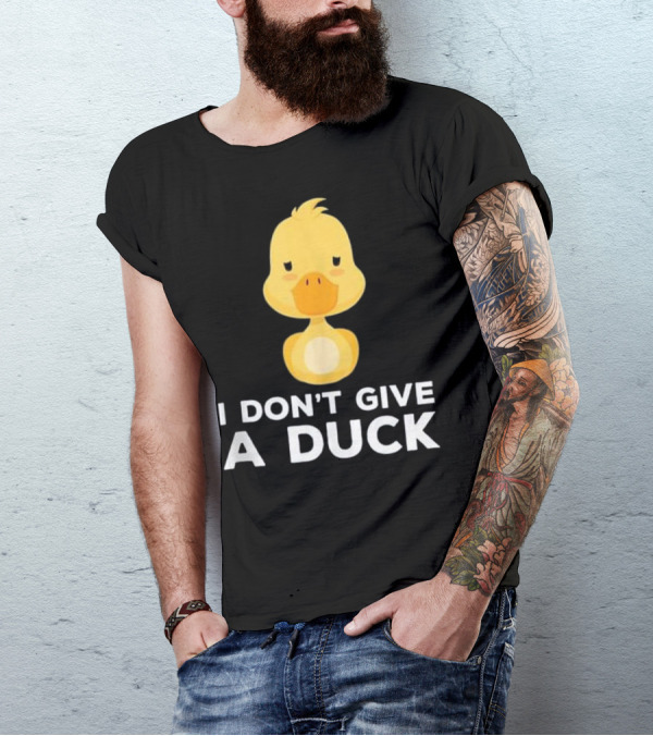 I Don't Give A Duck Cute Yellow Cartoon Humor T-Shirt