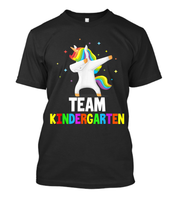 Team Kindergarten Colorful Dabbing Unicorn Back To School Fun T-Shirt