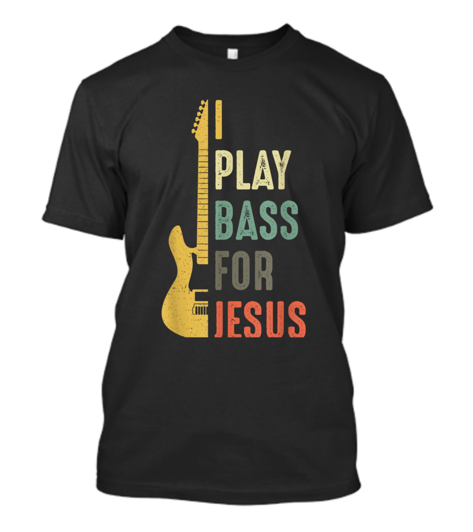 Vintage Bass Guitar I Play For Jesus Music T-Shirt