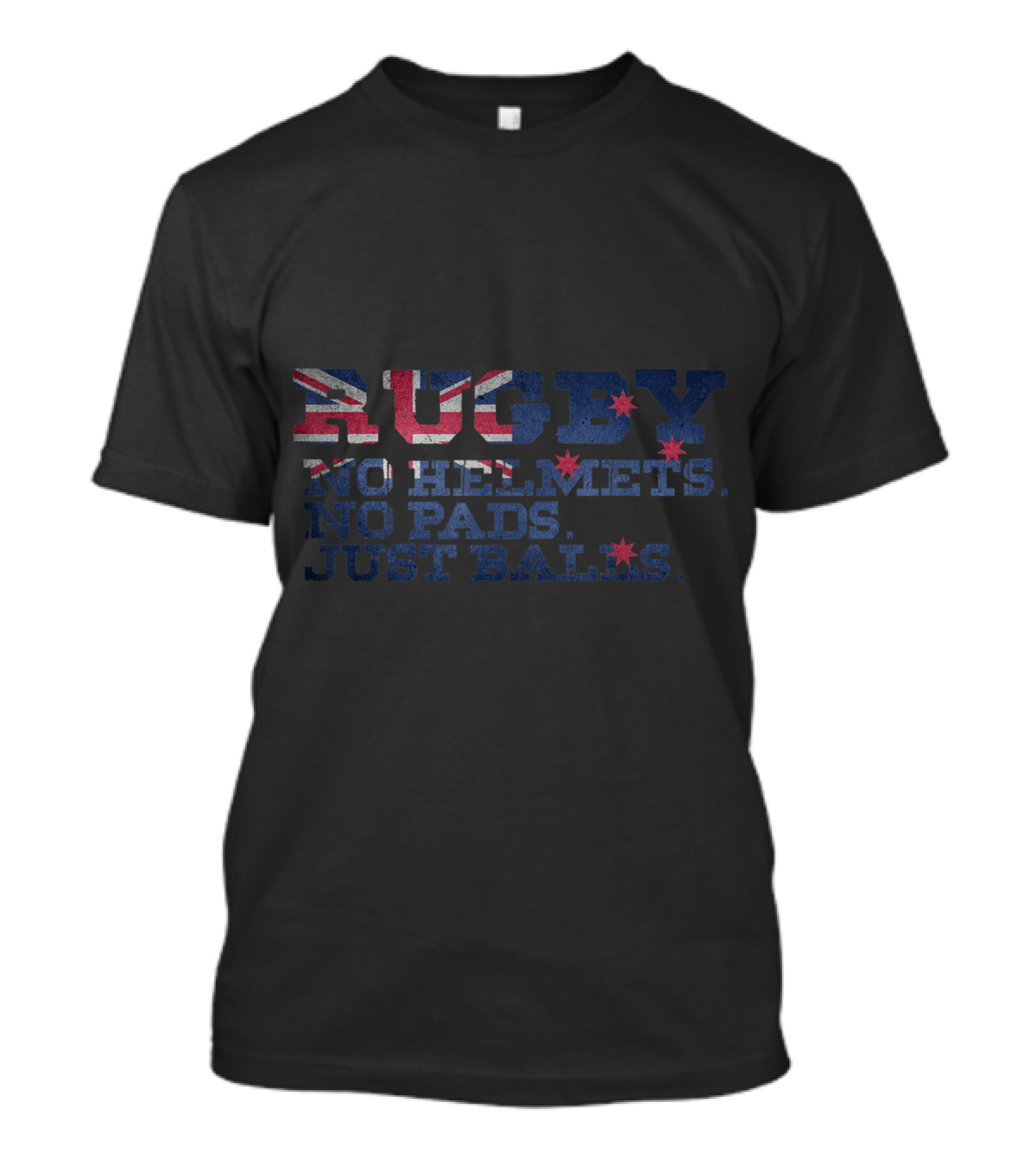 Rugby No Helmets No Pads Just Balls With Stars And Stripes Accents T-Shirt