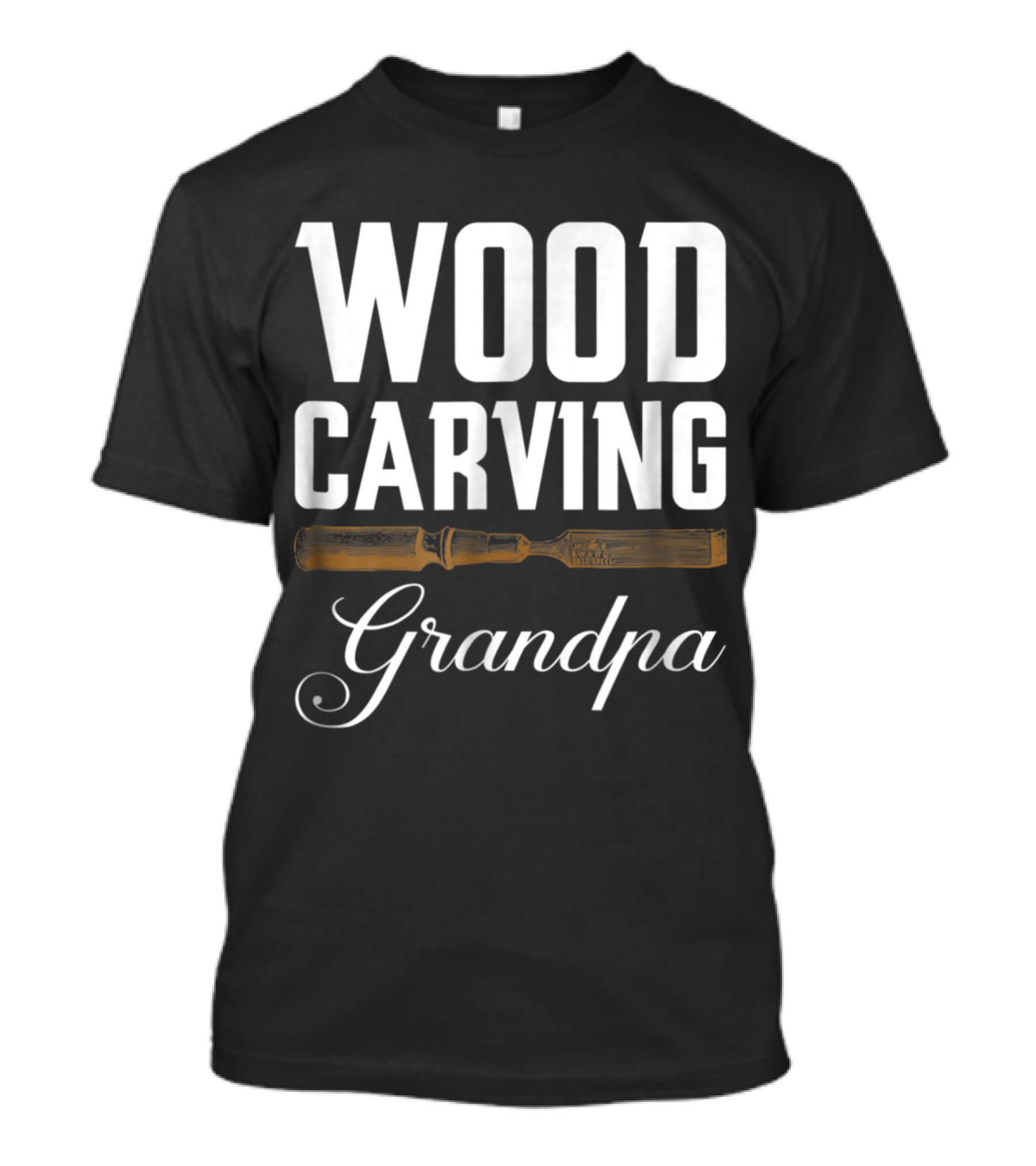 Grandpa With Wood Carving Tool In Woodworking Art Deco T-Shirt