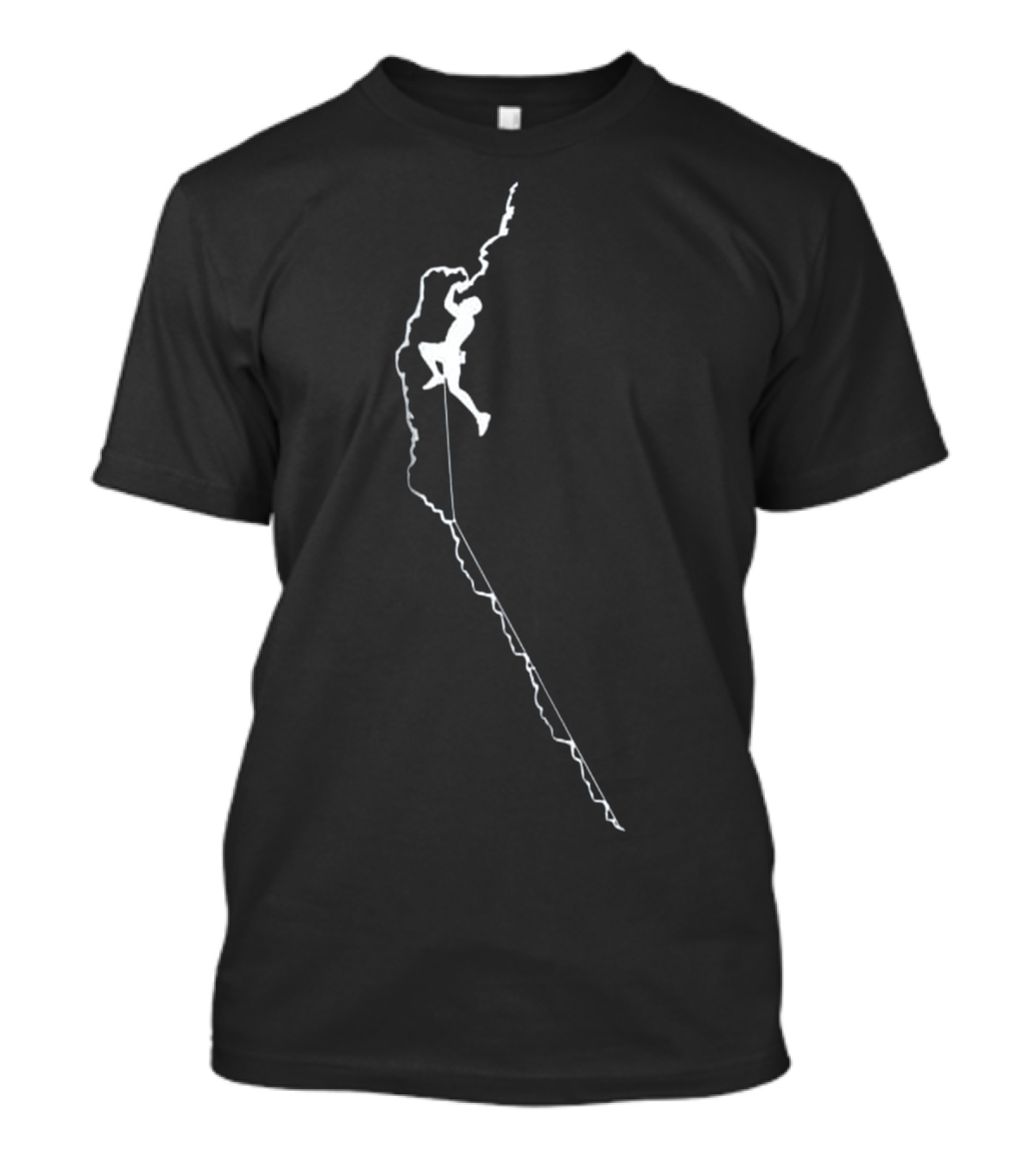 Climbing Rock Mountain Silhouette Of A Climber Ascending A Jagged Path T-Shirt