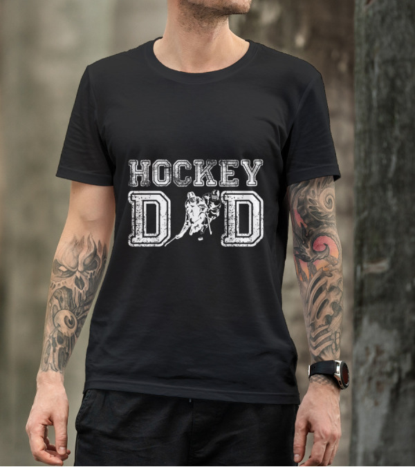 Vintage Hockey Dad Player With Skaters T-Shirt