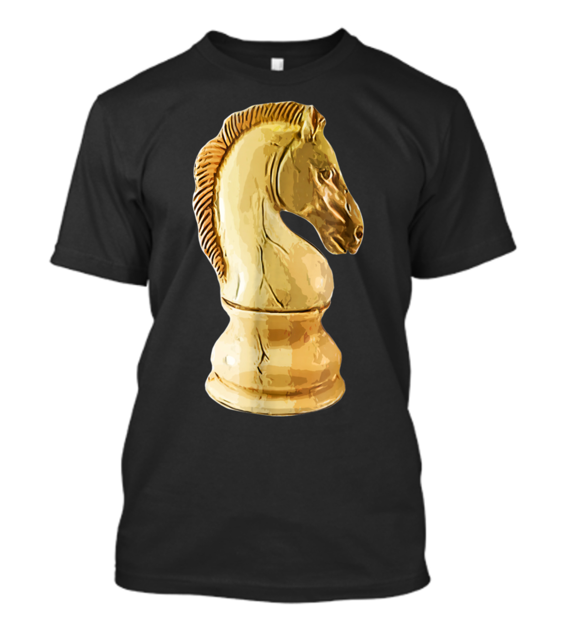 Ivory Wood Chess Knight Piece Design Brown Horsehead Carving T-Shirt