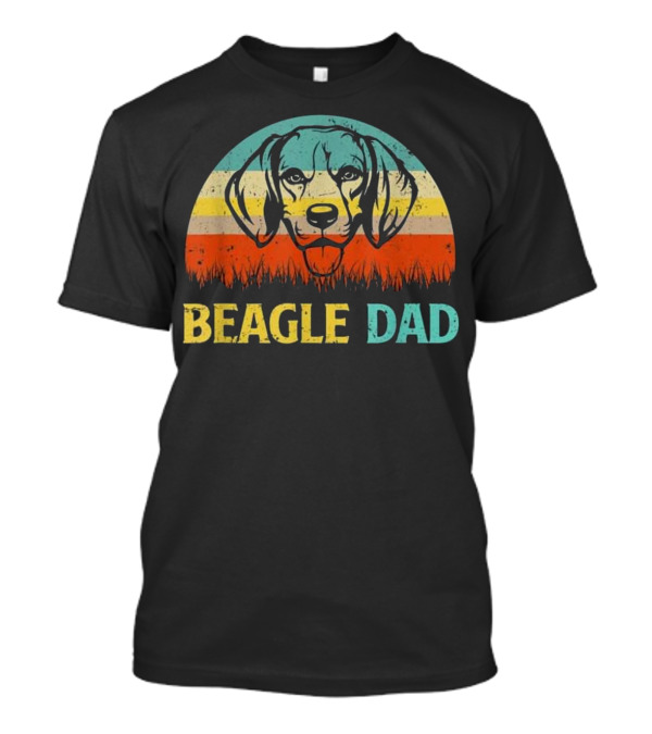 Beagle Dad Retro Sunset T-Shirt