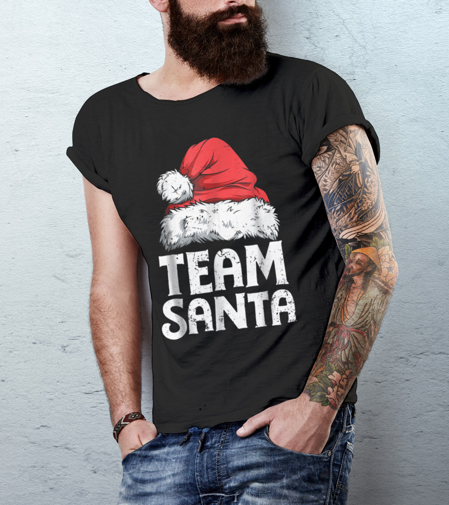 Team Santa Christmas Family Matching Hat T-Shirt