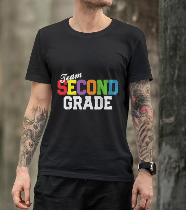Team Second Grade Colorful Back To School T-Shirt