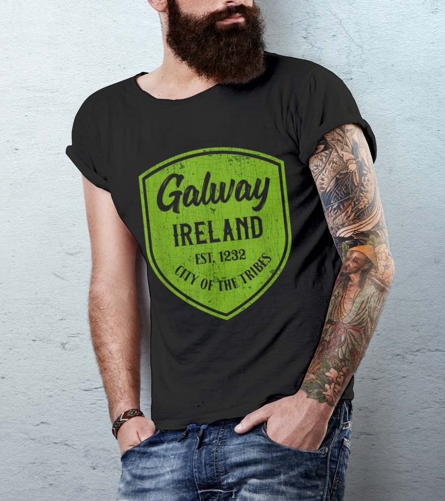 Galway Ireland EST 1232 City Of The Tribes Vintage Irish Souvenir T-Shirt