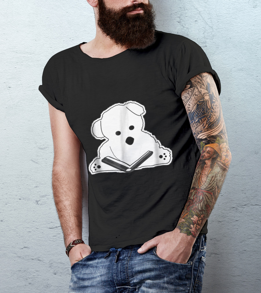 Cozy Teddy Bear With Open Book Relaxed Reading Pose T-Shirt