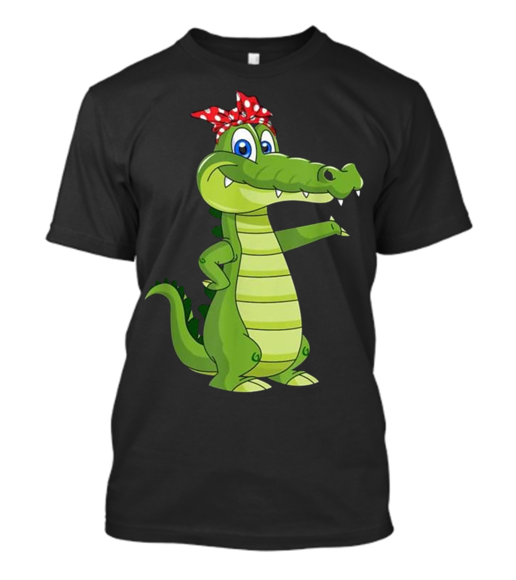 Playful Alligator With Polka Dot Red Bandana Mom Mot T-Shirt