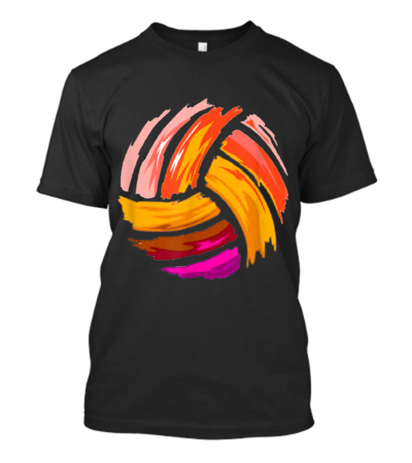 Teens Volleyball Perfect Colorful Brushstroke Ball T-Shirt