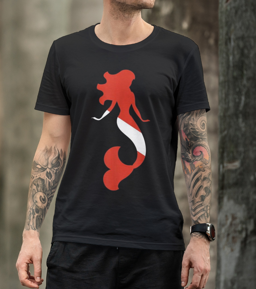 Dive Flag Mermaid Silhouette For Scuba Diving Enthusiasts T-Shirt
