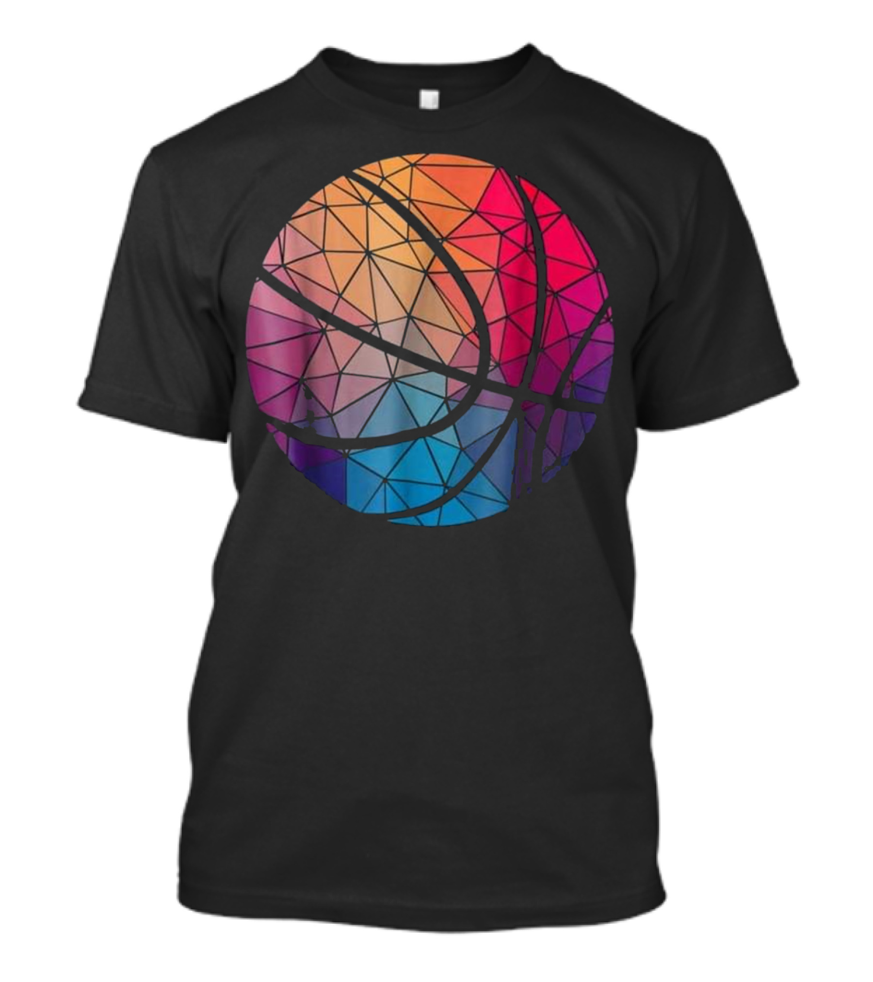 Geometric Basketball Shape With Vibrant Gradient Colors T-Shirt