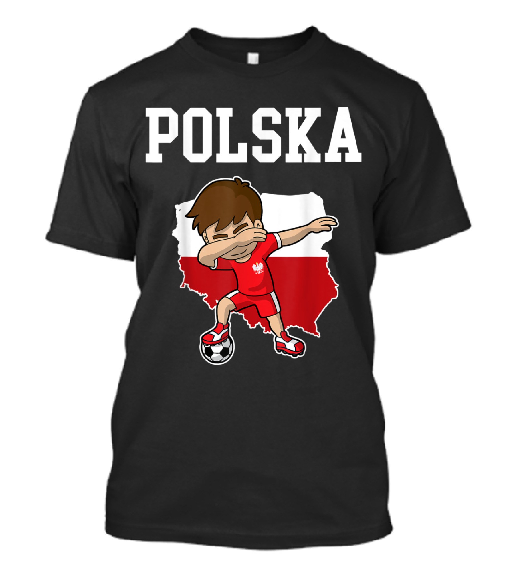 Polska Soccer Dabbing Player On Poland Map T-Shirt