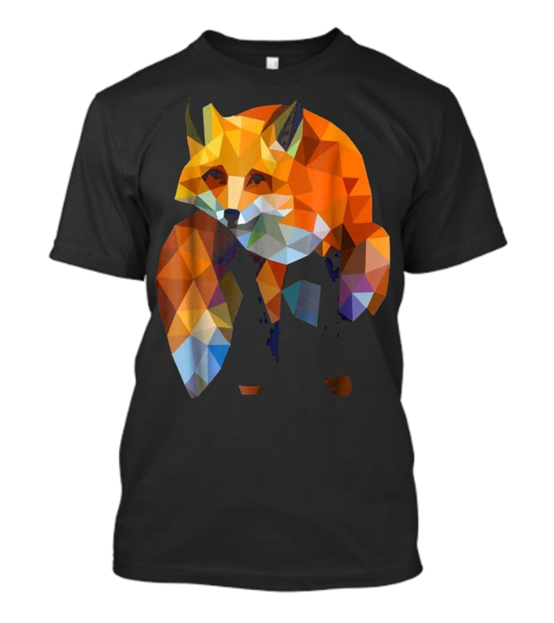 Geometric Polygonal Fox Artwork Wildlife Nature Cool T-Shirt