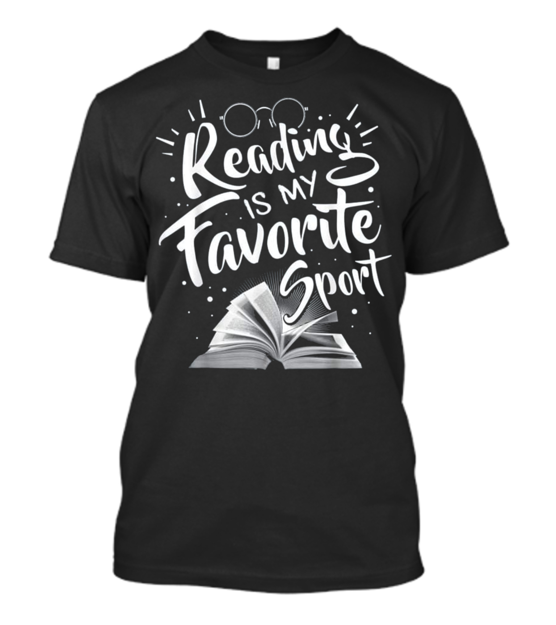 Reading Is My Favorite Sport Open Book With Glasses T-Shirt