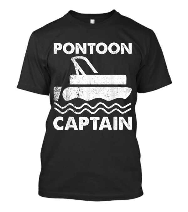 Pontoon Captain Funny Boat Design With Vintage Pontoon T-Shirt