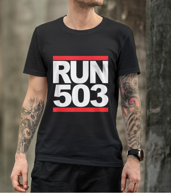 Run 503 Portland OR Vintage Running Bold Block T-Shirt