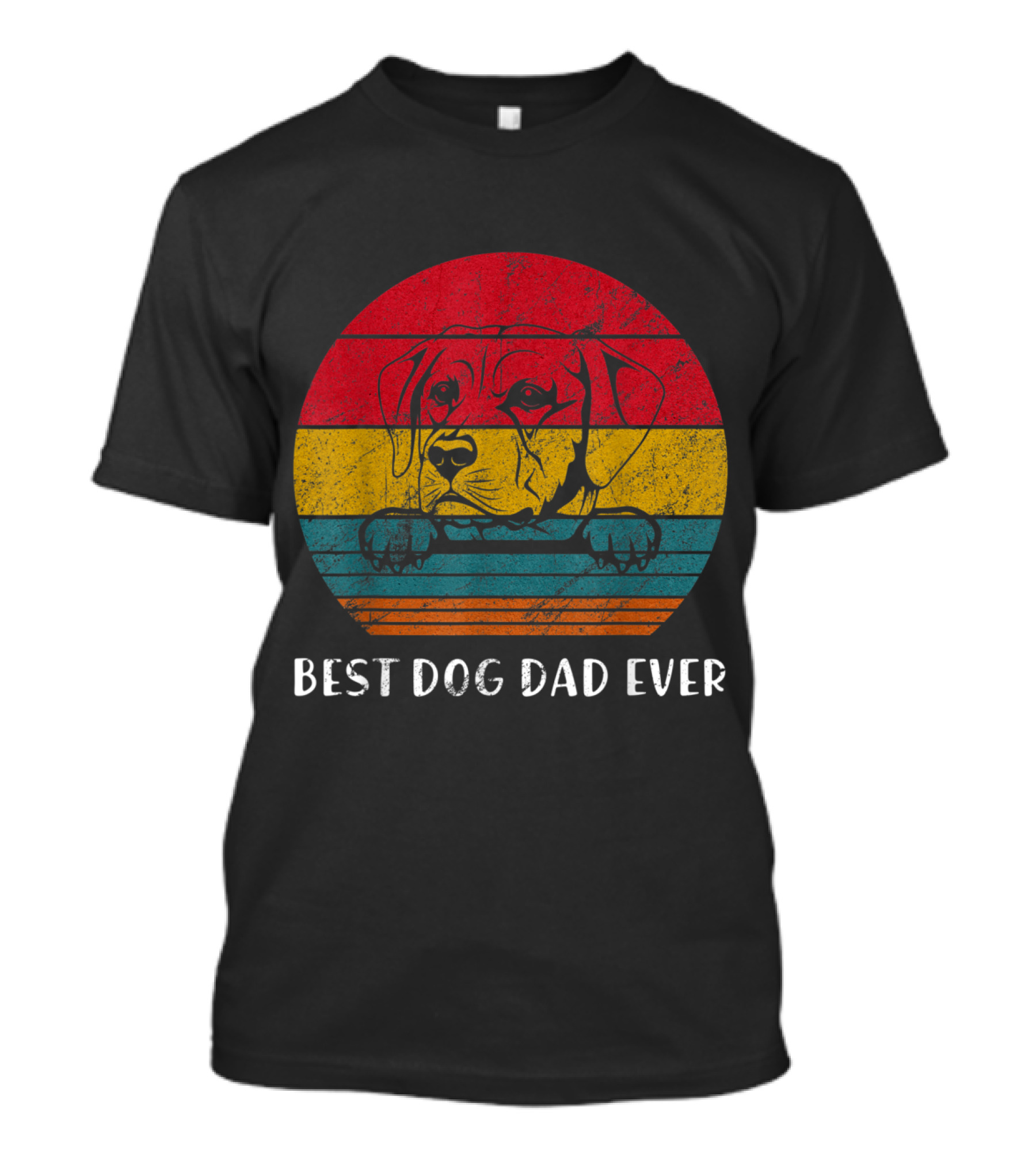 Retro Rainbow Labrador Best Dog Dad Ever T-Shirt