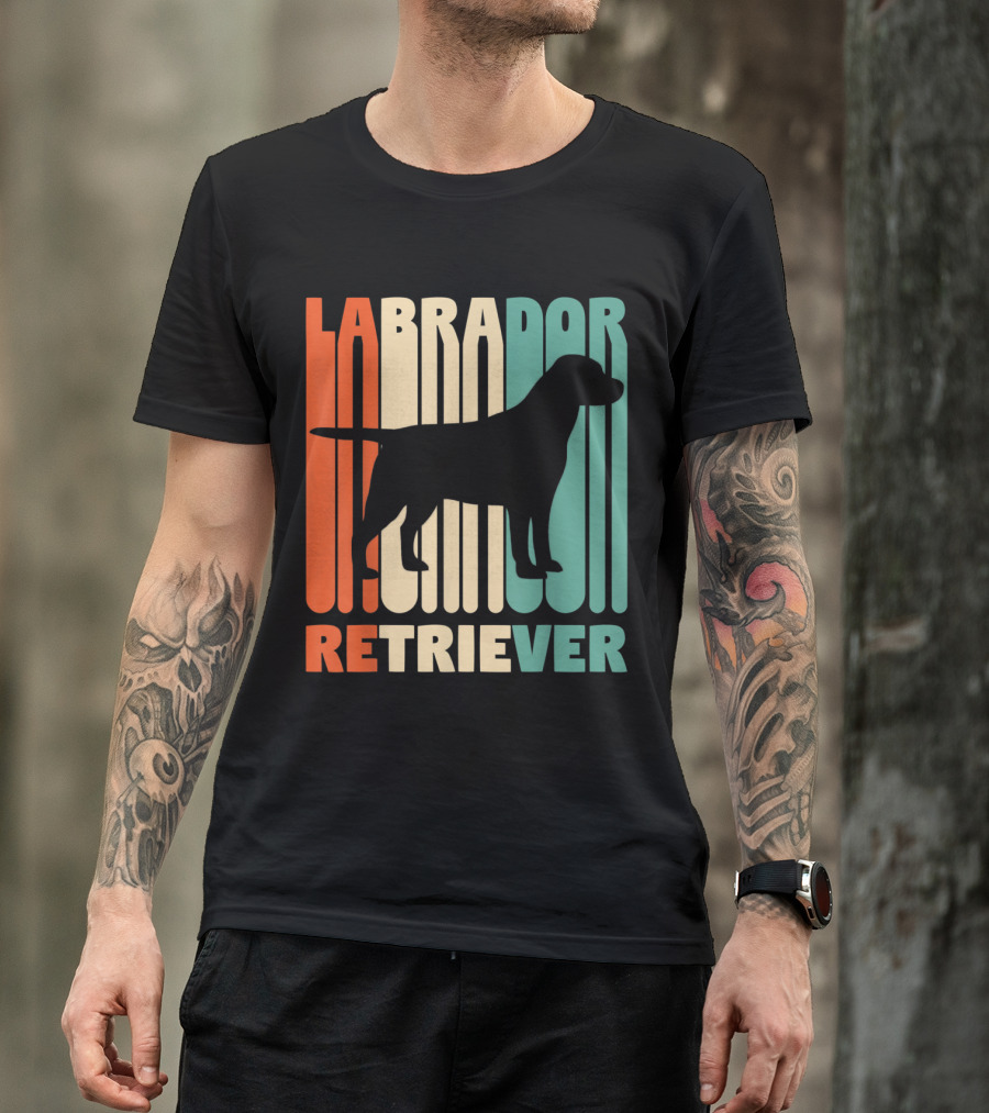 Vintage Labrador Retriever Silhouette Retro T-Shirt