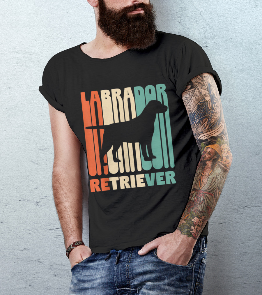 Vintage Labrador Retriever Silhouette Retro T-Shirt