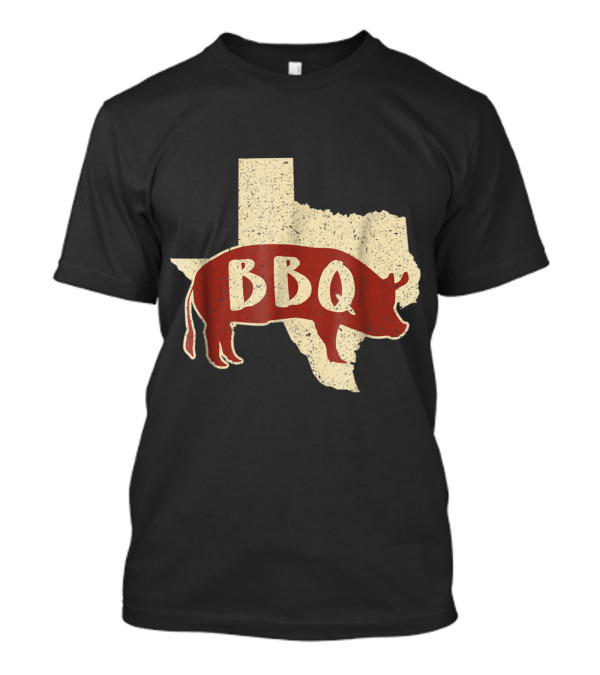 Texas BBQ Pig With State Outline Barbecue Chef Me T-Shirt